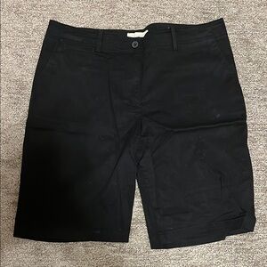 Talbots Black Flat Front Shorts Casual Style